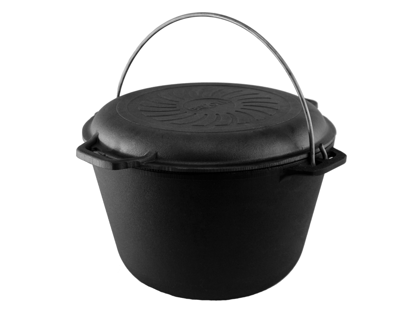 8 L Cast Iron Camping Pot with Skillet Lid