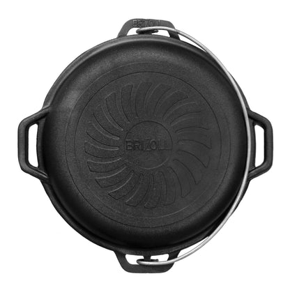 8 L Cast Iron Camping Pot with Skillet Lid