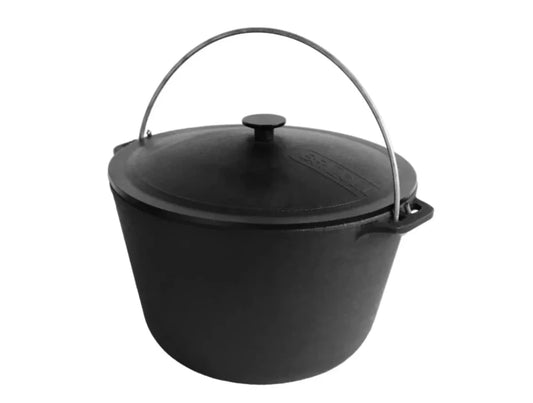 8 L Cast Iron Camping Pot with Lid